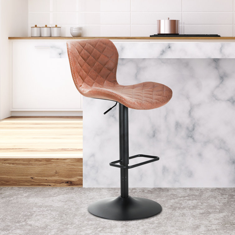 17 Stories Ansil Height Adjustable Swivel Bar Stool & Reviews Wayfair